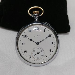 エルジン(ELGIN)のELGIN【エルジン】手巻き･スモセコ ラウンド懐中時計(青針)ジャンク品(その他)