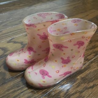 うさぎ柄　ピンク　女の子　長靴　レインブーツ(長靴/レインシューズ)