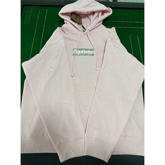 税込) supreme × burberry box logo hoodie M パーカー