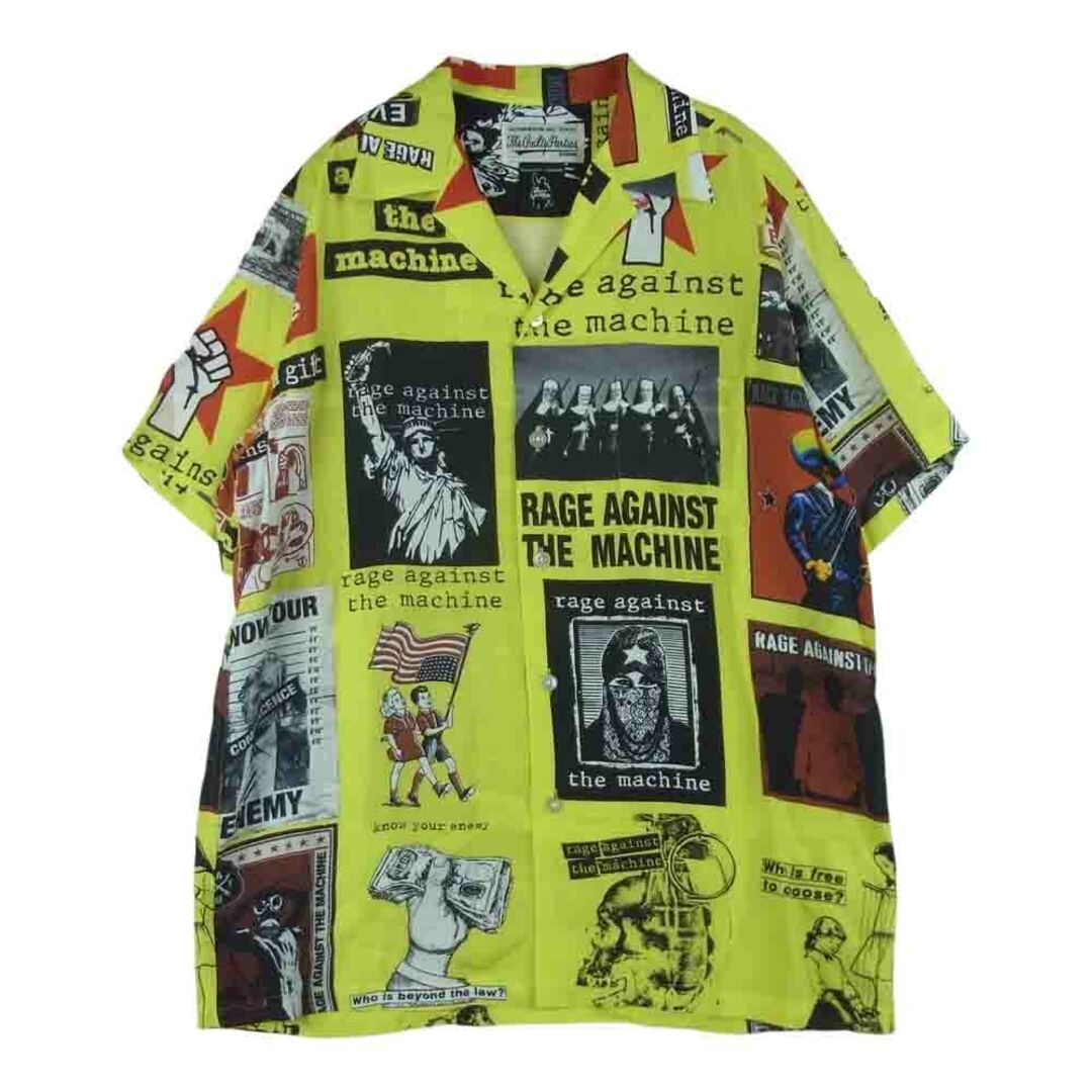 WACKO MARIA ワコマリア 20SS RATM-WM-HI01 RAGE AGAINST THE MACHINE S/S HAWAIIAN SHIRT レイジ・アゲインスト・ザ・マシーン ハワイアン アロハ 半袖 シャツ イエロー系 ブラック系 S【美品】