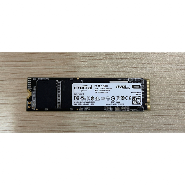 PC/タブレットCrucial P1 1TB M.2 SSD