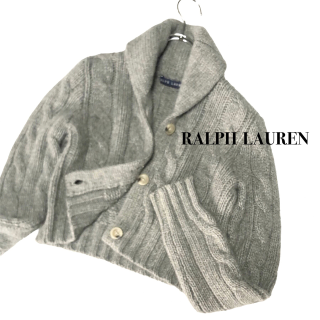 Ralph Lauren(ラルフローレン)のRALPH LAUREN【カシミヤ】ショールカラーケーブルニットカーディガン レディースのトップス(カーディガン)の商品写真