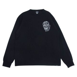 ショット(schott)のschott ショット カットソー 782-2230002 SKULL GRAPHIC EMB L/S TEE スカル グラフィック ロングスリーブ Tシャツ ブラック系 L【中古】(シャツ)