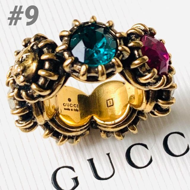 GUCCI キャットヘッド ビジュー リング 佐々木茜 マルチ カラー ミケーレ | フリマアプリ ラクマ