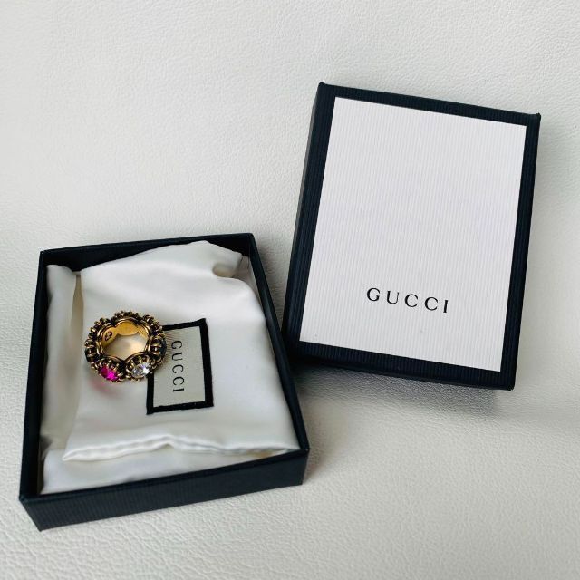 GUCCI キャットヘッド ビジュー リング 佐々木茜 マルチ カラー ミケーレ