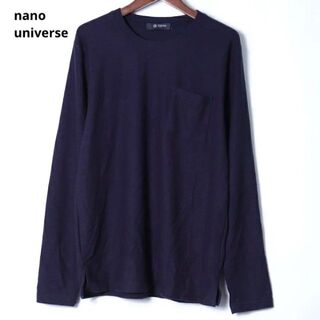 ナノユニバース(nano・universe)のnano universe ナノユニバース ロンＴ ラウンドネック ネイビー(Tシャツ/カットソー(七分/長袖))
