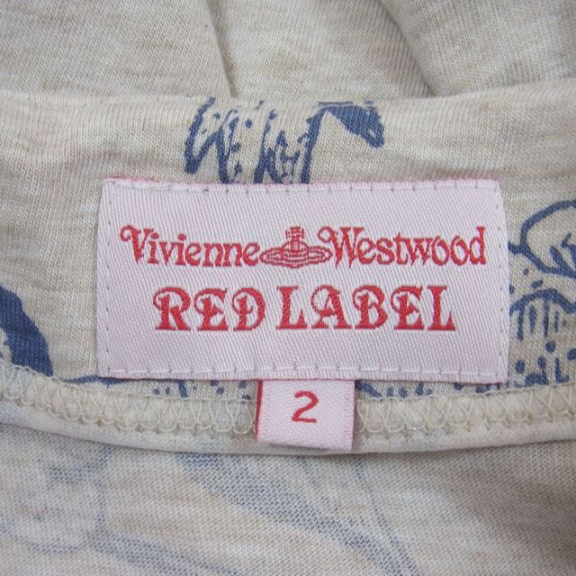 Vivienne Westwood(ヴィヴィアンウエストウッド)のVivienne Westwood ヴィヴィアンウエストウッド カットソー RED LABEL レッドレーベル ボートネック カットソー 長袖 ベージュ系 2【中古】 レディースのトップス(シャツ/ブラウス(半袖/袖なし))の商品写真