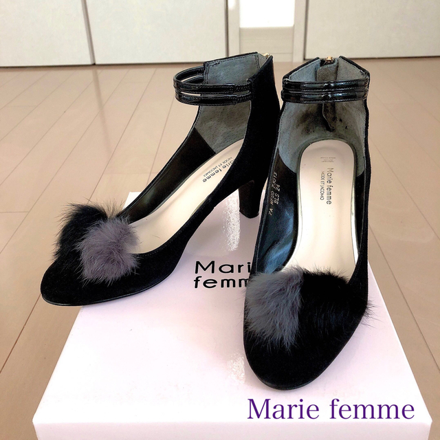 Marie femme(マリーファム)のMarie femme 足元ドレスアップ❤︎パンプス 24 黒 リズラフィーネ レディースの靴/シューズ(ハイヒール/パンプス)の商品写真