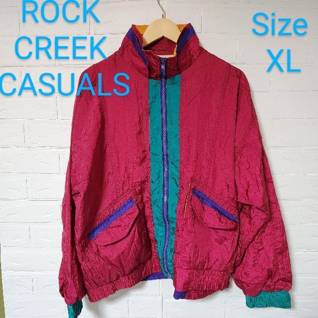 90's ROCK CREEK CASUALS ナイロンジャケット マルチカラー