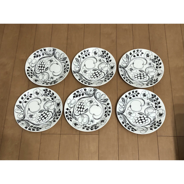 6枚セット☆ARABIA☆アラビア☆ブラック☆パラティッシプレート26cm