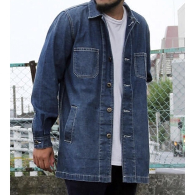 BIG JOHN(ビッグジョン)の【grand global】デニム　ステンカラーコート メンズのジャケット/アウター(ステンカラーコート)の商品写真