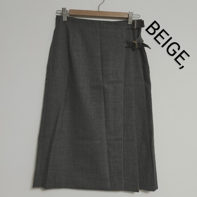 エバニュー ベイジ BEIGE, ラップデザインスカート サイドプリーツ