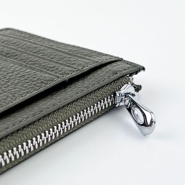 新品 本革 グリーン ミニ財布 本革 キャッシュレス カードケース メンズのファッション小物(折り財布)の商品写真