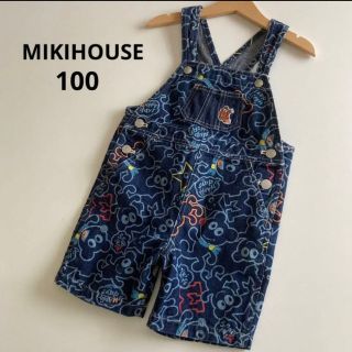 ミキハウス(mikihouse)のミキハウス　サロペット　オーバーオール　ハーフ　パンツ　くま　春　夏　ファミリア(パンツ/スパッツ)