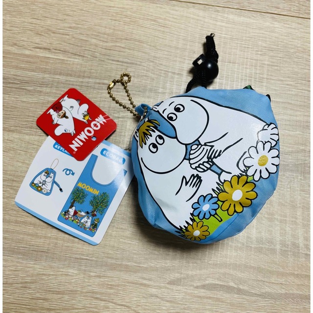 MOOMIN(ムーミン)のムーミン　折りたたみ　エコバッグ　水色 レディースのバッグ(エコバッグ)の商品写真