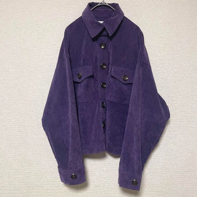 MURUA(ムルーア)の1802 MURUA ムルーア コーデュロイ ジャケット 紫 パープル レディースのジャケット/アウター(Gジャン/デニムジャケット)の商品写真