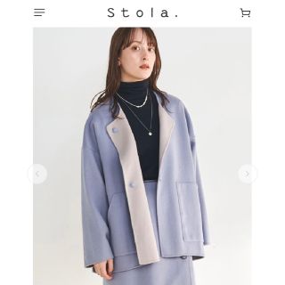 ストラ(Stola.)の定価46,200円！バイカラーミディー丈リバーコート(その他)