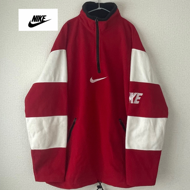 NIKE 90s 銀タグ 白タグ ハーフジップ フリース バックロゴ ビッグロゴ