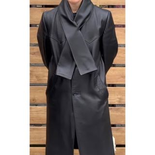 ジョンローレンスサリバン 18AW レザー コート 黒 ブラック 本革