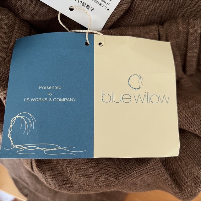 【タグ付き新品】blue willow 綿麻 ワイドパンツカジュアルパンツ