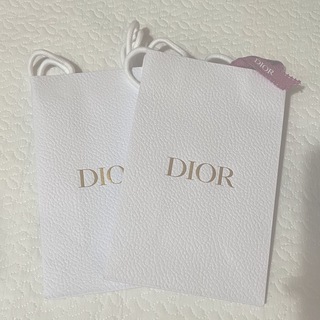 クリスチャンディオール(Christian Dior)のDior ディオール ショップ袋 ショッパー ピンクのリボン付き 縦長 2枚(ショップ袋)