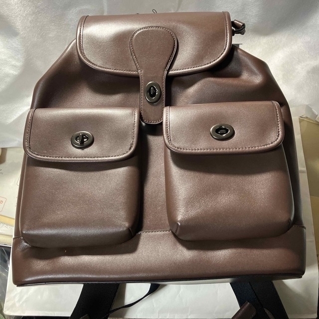 新品COACH / コーチ | レザー ヘリテージ バックパック ブラウンバックバック