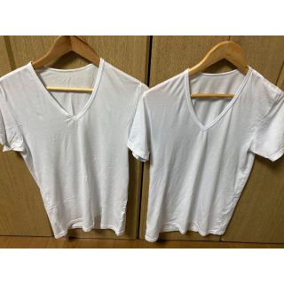 ユニクロ(UNIQLO)の【2着セット Mサイズ】ユニクロ ヒートテック 半袖 Vネック(Tシャツ/カットソー(半袖/袖なし))