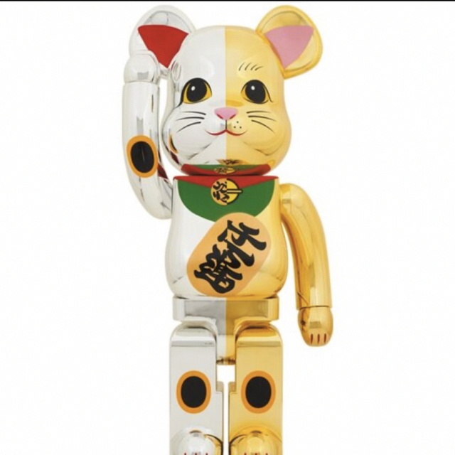 BE@RBRICK 招き猫 開運 銀×千万両 金 1000％