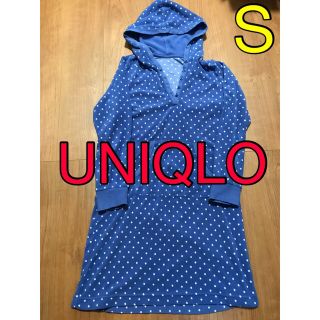 ユニクロ(UNIQLO)のユニクロ　S チュニック丈 水玉　フリース　ドット　フーディ　パジャマ　ガウン　(パジャマ)