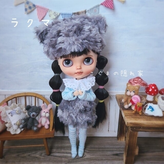 ブライス アウトフィット 🧸ふわもこアニマルコーデ4点セット🧸♡特別価格♡ ハンドメイドのぬいぐるみ/人形(その他)の商品写真