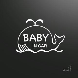 Baby in car☆くじら【練習用ステッカー付】ベビーインカー　カーサイン(車外アクセサリ)
