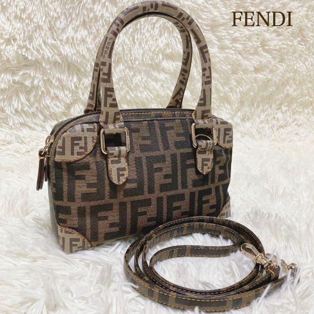 13ヨコ希少 FENDI ショルダーバッグ 2way ズッカ ズッキーノ FF ロゴ