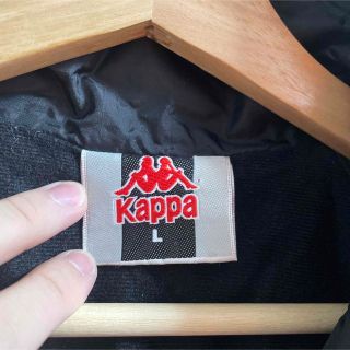 90s Kappa カッパ ナイロンジャケット 刺繍ワッペン テープライン 艶黒adidas