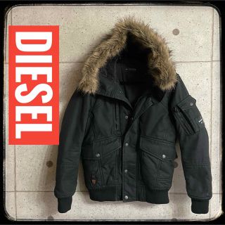 ディーゼル(DIESEL)の【美品】DIESEL(ディーゼル)★ファー付きフードジャケット★黒XS★(ブルゾン)