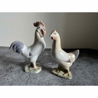 ロイヤルコペンハーゲン(ROYAL COPENHAGEN)のBing & Grondahl B＆G　フィギュリン　雄鶏　雌鶏　にわとり　２羽(陶芸)