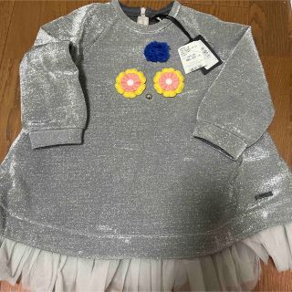 フェンディ(FENDI)の新品タグ付き半額fendiベビー服モンスター女の子90cmワンピースシルバー(ワンピース)