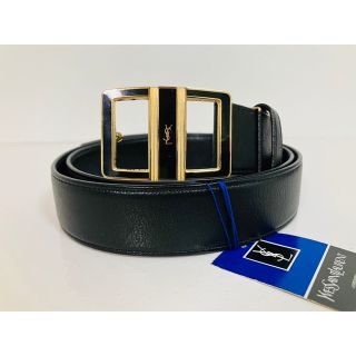 イヴサンローラン(Yves Saint Laurent)の【未使用】YSL/イヴサンローラン　レザーベルト　ヴィンテージ　ブラック(ベルト)