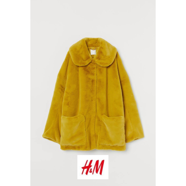 H&M hm エイチアンドエム　アウター　コート　ファーコート　黄色　イエロー