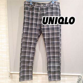 ユニクロ(UNIQLO)のUNIQLO パンツ　チェック　青(ワークパンツ/カーゴパンツ)