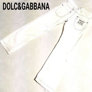 ドルチェアンドガッバーナ(DOLCE&GABBANA)のドルチェ&ガッバーナ 　DG ロゴ　パッチ　ホワイト　パンツ　しろ　44(ワークパンツ/カーゴパンツ)