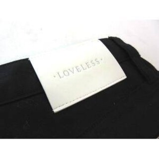 希少　70サイズ　LOVELESSスキニーパンツ　ラブレス　ブラック　刺繍　ロゴ