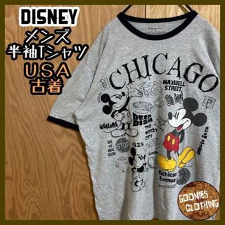 ディズニー(Disney)のDisney ミッキー シカゴ キャラクター Tシャツ USA古着 90s 半袖(Tシャツ/カットソー(半袖/袖なし))
