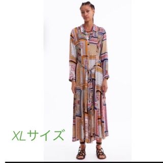 ザラ(ZARA)のZARA ワンピース　XLサイズ(ロングワンピース/マキシワンピース)