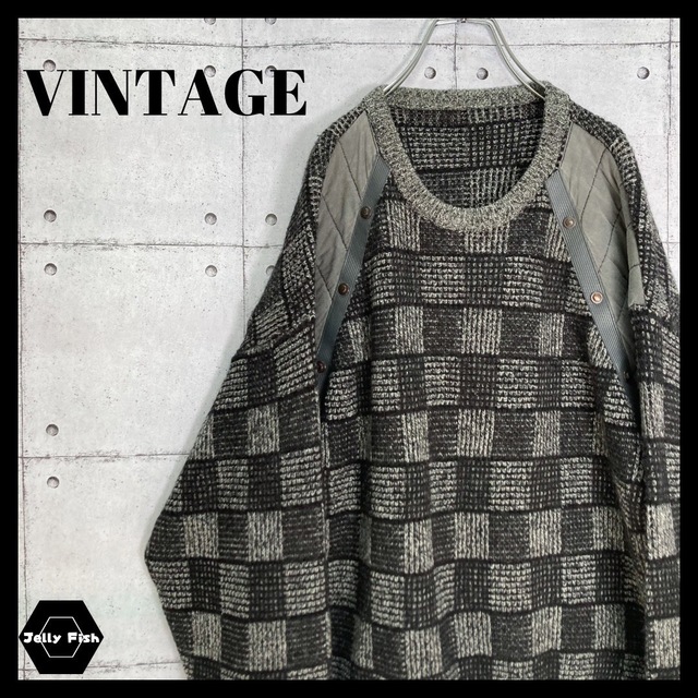 ART VINTAGE - 【レアデザイン】VINTAGE 切替 総柄デザイン ニット ...