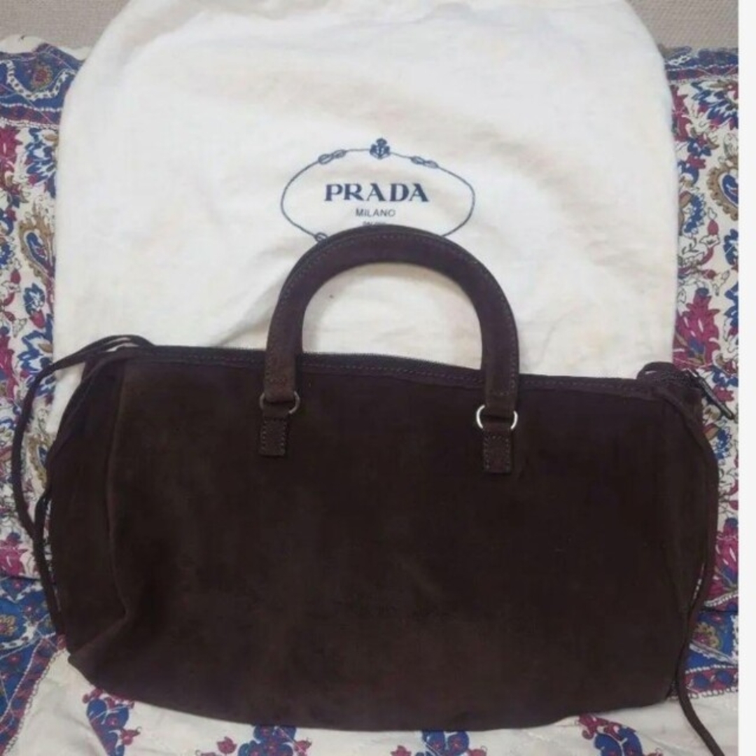 プラダスエードギャランティ有り！《美品》PRADA　茶色　スエードバック