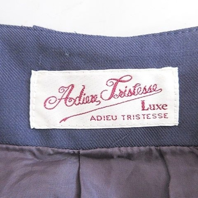 ADIEU TRISTESSE(アデュートリステス)のアデュートリステス ワンピース ひざ丈 七分袖 クルーネック 刺繍 紺 38 レディースのワンピース(ひざ丈ワンピース)の商品写真