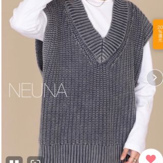 ヌナ(nuna)の*NEUNA ピグメント加工ワイドVネックベスト* F ヌナ(ベスト/ジレ)