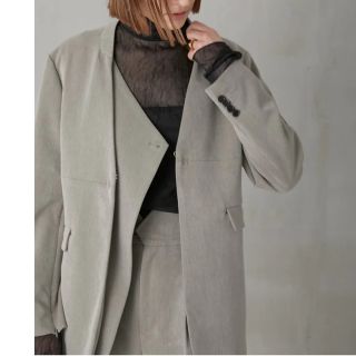 アメリヴィンテージ(Ameri VINTAGE)の【LA PEAU DE GEM】layered no collar jacket(ノーカラージャケット)