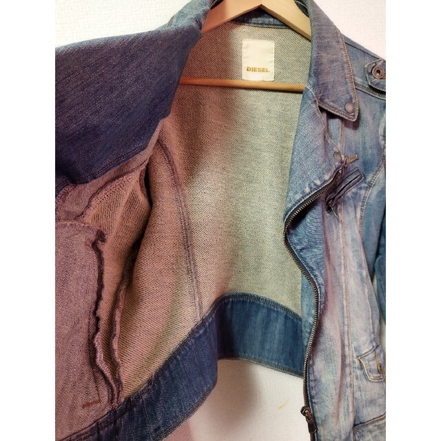 DIESEL スウェット✕デニム ライダースジャケット