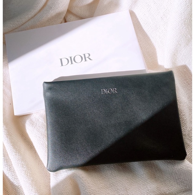 DIOR ディオールノベルティ レザーポーチ ブラック 千鳥格子柄 | フリマアプリ ラクマ